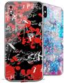 2 Decal style Skin Wraps set for Apple iPhone X and XS Emo Graffiti