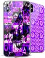 2 Decal style Skin Wraps set for Apple iPhone X and XS Purple Graffiti