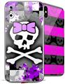 2 Decal style Skin Wraps set for Apple iPhone X and XS Purple Princess Skull