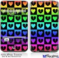 iPod Touch 2G & 3G Skin - Love Heart Checkers Rainbow