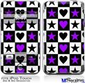 iPod Touch 2G & 3G Skin - Purple Hearts And Stars