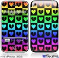 iPhone 3GS Skin - Love Heart Checkers Rainbow