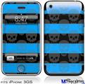 iPhone 3GS Skin - Skull Stripes Blue