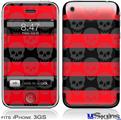 iPhone 3GS Skin - Skull Stripes Red