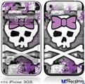 iPhone 3GS Skin - Princess Skull Purple