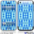 iPhone 3GS Skin - Skull And Crossbones Pattern Blue