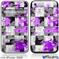 iPhone 3GS Skin - Purple Checker Skull Splatter