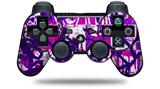Sony PS3 Controller Decal Style Skin - Purple Checker Graffiti (CONTROLLER NOT INCLUDED)