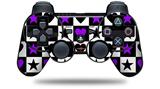 Sony PS3 Controller Decal Style Skin - Purple Hearts And Stars (CONTROLLER NOT INCLUDED)