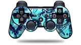 Sony PS3 Controller Decal Style Skin - Scene Kid Sketches Blue (CONTROLLER NOT INCLUDED)