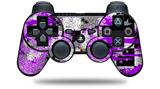 Sony PS3 Controller Decal Style Skin - Purple Checker Skull Splatter (CONTROLLER NOT INCLUDED)