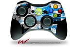 XBOX 360 Wireless Controller Decal Style Skin - Checker Skull Splatter Blue (CONTROLLER NOT INCLUDED)