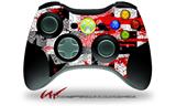 XBOX 360 Wireless Controller Decal Style Skin - Checker Skull Splatter Red (CONTROLLER NOT INCLUDED)