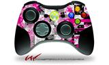 XBOX 360 Wireless Controller Decal Style Skin - Checker Skull Splatter Pink (CONTROLLER NOT INCLUDED)