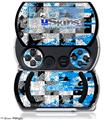 Checker Skull Splatter Blue - Decal Style Skins (fits Sony PSPgo)