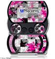 Checker Skull Splatter Pink - Decal Style Skins (fits Sony PSPgo)