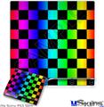 Decal Skin compatible with Sony PS3 Slim Rainbow Checkerboard