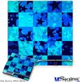 Decal Skin compatible with Sony PS3 Slim Blue Star Checkers