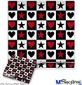 Decal Skin compatible with Sony PS3 Slim Hearts and Stars Red