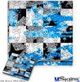 Decal Skin compatible with Sony PS3 Slim Checker Skull Splatter Blue