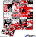 Decal Skin compatible with Sony PS3 Slim Checker Skull Splatter Red