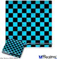 Decal Skin compatible with Sony PS3 Slim Checkers Blue