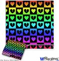 Decal Skin compatible with Sony PS3 Slim Love Heart Checkers Rainbow