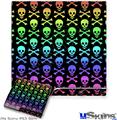 Decal Skin compatible with Sony PS3 Slim Skull and Crossbones Rainbow