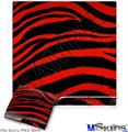 Decal Skin compatible with Sony PS3 Slim Zebra Red