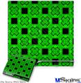 Decal Skin compatible with Sony PS3 Slim Criss Cross Green
