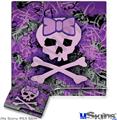 Decal Skin compatible with Sony PS3 Slim Purple Girly Skull