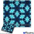 Decal Skin compatible with Sony PS3 Slim Abstract Floral Blue