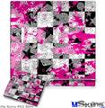 Decal Skin compatible with Sony PS3 Slim Checker Skull Splatter Pink