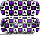 Sony PSP 3000 Skin - Purple Hearts And Stars