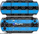 Sony PSP 3000 Skin - Skull Stripes Blue