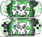 Sony PSP 3000 Skin - Cartoon Skull Green