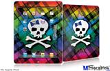iPad Skin - Rainbow Plaid Skull