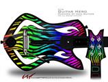 Rainbow Zebra Decal Style Skin - fits Warriors Of Rock Guitar Hero Guitar (GUITAR NOT INCLUDED)