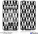 iPod Touch 4G Decal Style Vinyl Skin - Skull Checkerboard