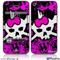 iPhone 4 Decal Style Vinyl Skin - Punk Skull Princess (DOES NOT fit newer iPhone 4S)