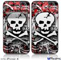 iPhone 4 Decal Style Vinyl Skin - Skull Splatter (DOES NOT fit newer iPhone 4S)
