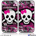 iPhone 4 Decal Style Vinyl Skin - Splatter Girly Skull (DOES NOT fit newer iPhone 4S)
