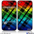 iPhone 4 Decal Style Vinyl Skin - Rainbow Plaid (DOES NOT fit newer iPhone 4S)