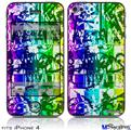 iPhone 4 Decal Style Vinyl Skin - Rainbow Graffiti (DOES NOT fit newer iPhone 4S)