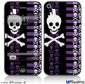 iPhone 4 Decal Style Vinyl Skin - Skulls and Stripes 6 (DOES NOT fit newer iPhone 4S)