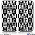 iPhone 4 Decal Style Vinyl Skin - Skull Checkerboard (DOES NOT fit newer iPhone 4S)