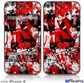 iPhone 4 Decal Style Vinyl Skin - Red Graffiti (DOES NOT fit newer iPhone 4S)