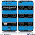 iPhone 4 Decal Style Vinyl Skin - Skull Stripes Blue (DOES NOT fit newer iPhone 4S)