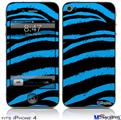 iPhone 4 Decal Style Vinyl Skin - Zebra Blue (DOES NOT fit newer iPhone 4S)