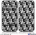 iPhone 4 Decal Style Vinyl Skin - Skull Checker (DOES NOT fit newer iPhone 4S)